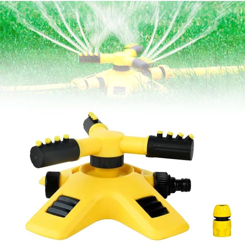 Automatischer Rasensprenger, Automatischer Rasensprenger Für Große Flächen, 360° Drehbarer Sprinklerkopf, Präzisionssprinklerkopf (mit 4-punkt-wasseranschluss)