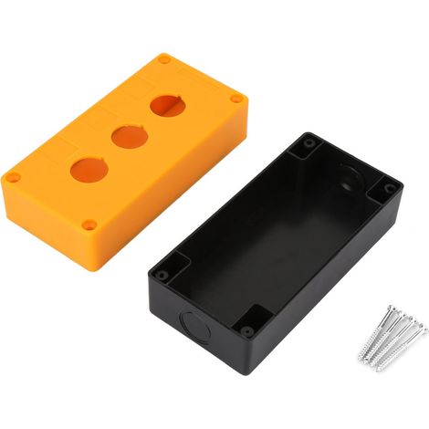 Xiuganpo Drucktaster-schaltkasten, Drei Löcher 22mm Einfach Zu Installieren Wasserdichter Drucktaster-schutzkasten Für Automatische Türöffner Auf Schiffen (gelb).