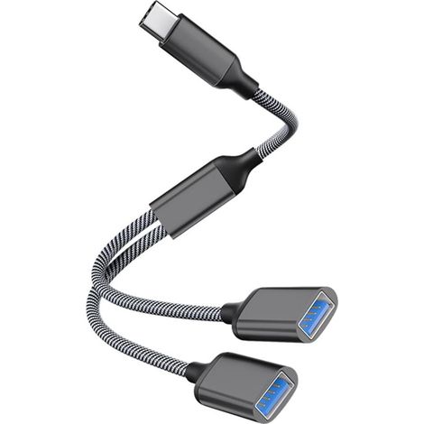 Usb-c Auf Dual-usb-a-2.0-adapterkabel (buchse), Typ-c-otg-adapter, Usb-c-splitter, Dual-typ-c-port-hub, Kompatibel Mit Iphone 15, Macbook Pro, Ipad Air, Surface Go, Xbox