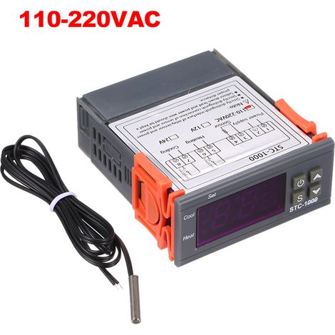 Digitaler Temperaturregler Stc-1000 -50℃ Bis 99℃ Intelligenter Thermostat Mit Alarm, Led-anzeige Und Sensor, Ac110v-220v
