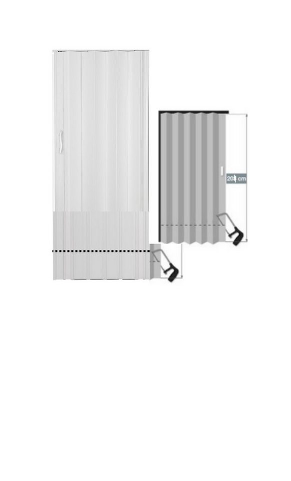 Standom Falttür Schiebetür Tür Eiche/Erle Fenster Schloss H.203cm Türbreite bis 100 cm (1 Karton, 1-St., 1 Set JS), teils vormontiert Bild 4