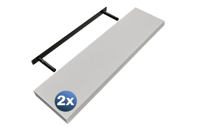 Casaria Wandregal, Weiß Hängeregal mit Halterung 15kg Tragkraft Küche Matt 90cm