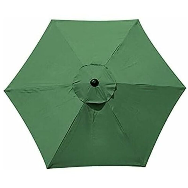 Aimoonsa Ersatz-sonnenschirmbezug - 6 Streben - 2 M/2,7 M/3 M - Wasserdicht - Uv-beständig - Ersatzstoff (2,7 M / 8,9 Fuß, Grün)