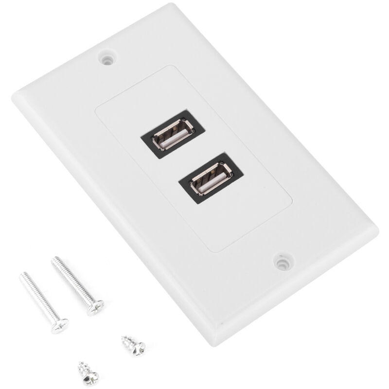 Dual-usb-2.0-wanddose Zur Wandmontage, Usb-netzteil Mit Stecker Und Wanddose, Weiß, A