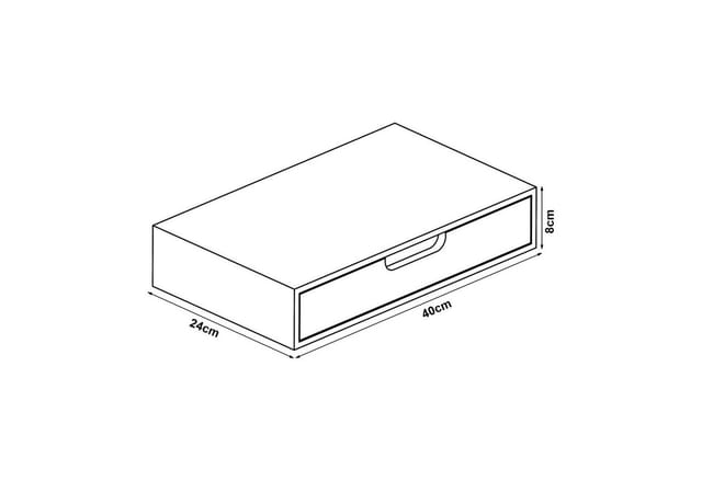 en.casa Wandregal, »Bokn« mit Schublade 40x24x8 cm Bambus Weiß