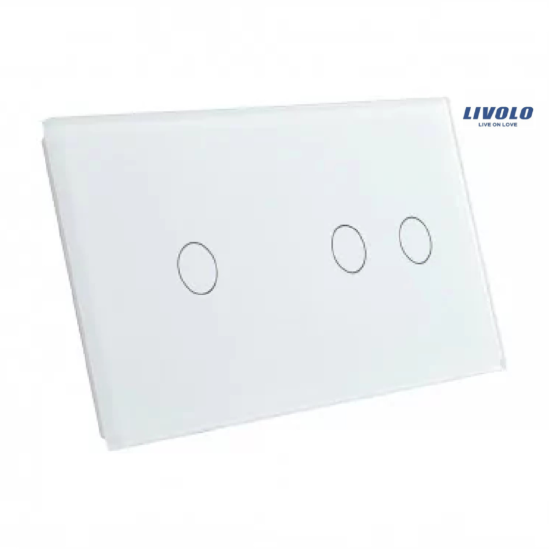 Livolo Doppelglas-frontblende 7012-61 Schalter 1+2