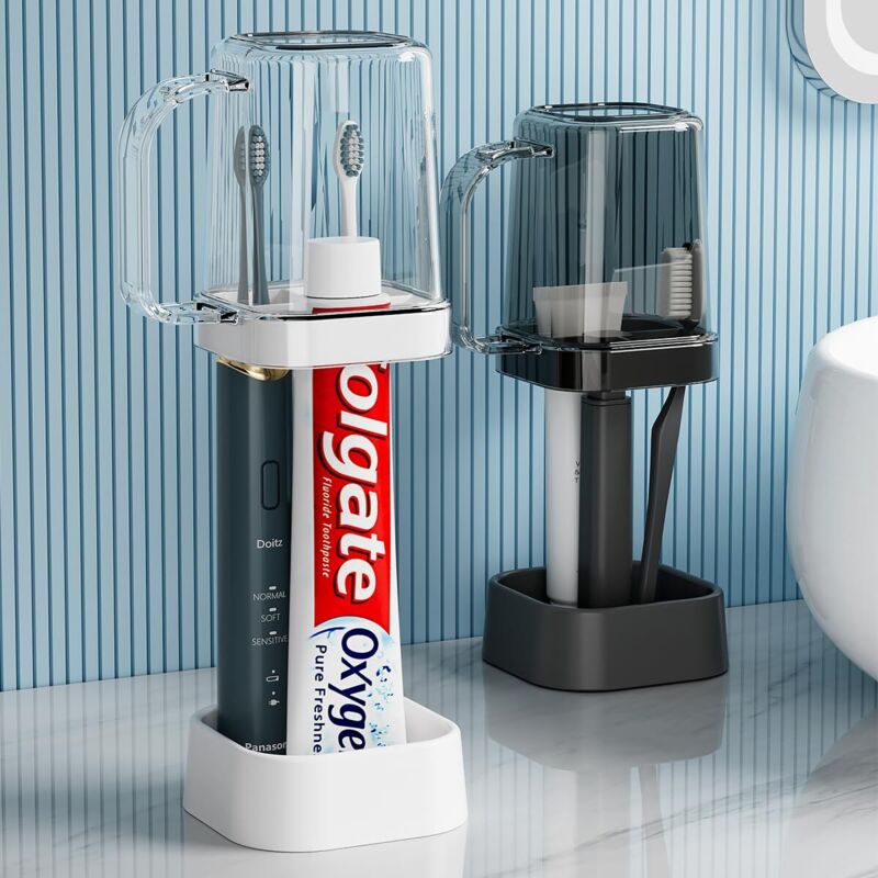 Zahnbürstenhalter Aus Polypropylen Für Badezimmer, Zahnpasta, Zahnbürstenhalter Aus Ps-material Für Mundwasser, Badezimmer-accessoire-organizer (weiß)