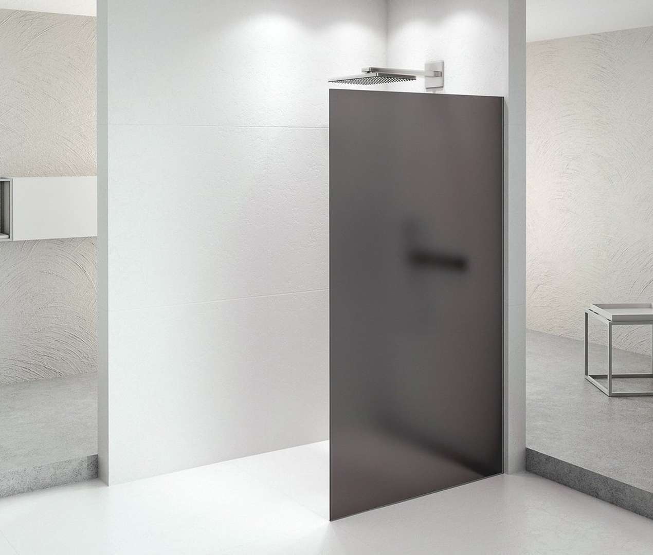 Polysan Architex - Duschwand 146,2 × 210 Cm, Antidrop, Mattes Rauchglas/chrom Axc150sm