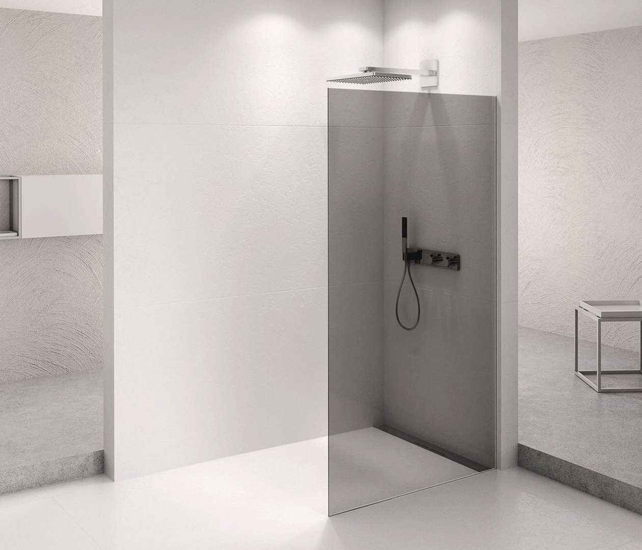 Polysan Architex - Duschwand 146,2 × 210 Cm, Antidrop, Rauchglas/chrom Axc150sc