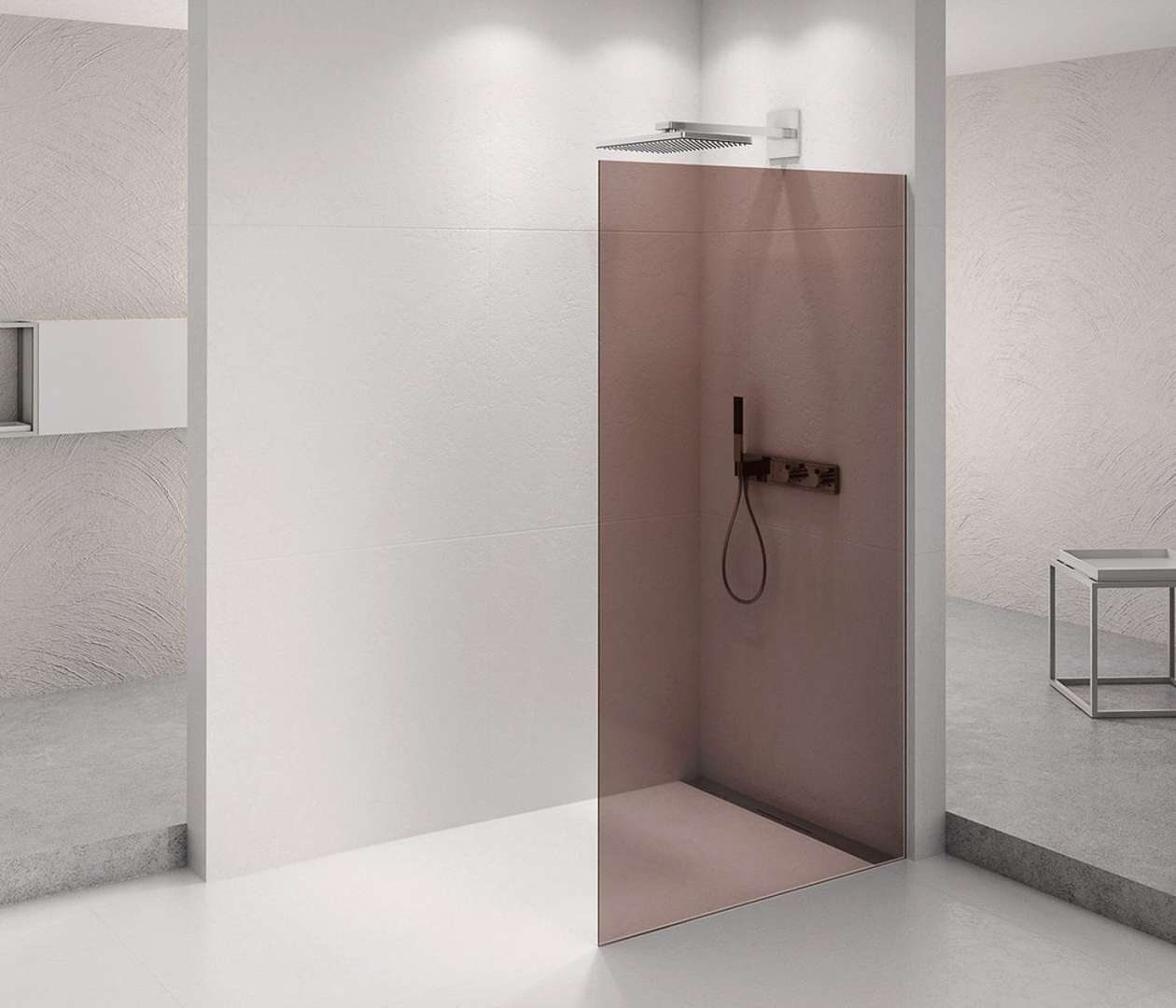 Polysan Architex - Duschwand 146,2 × 210 Cm, Antidrop, Glas Marron/chrom Axc150mr