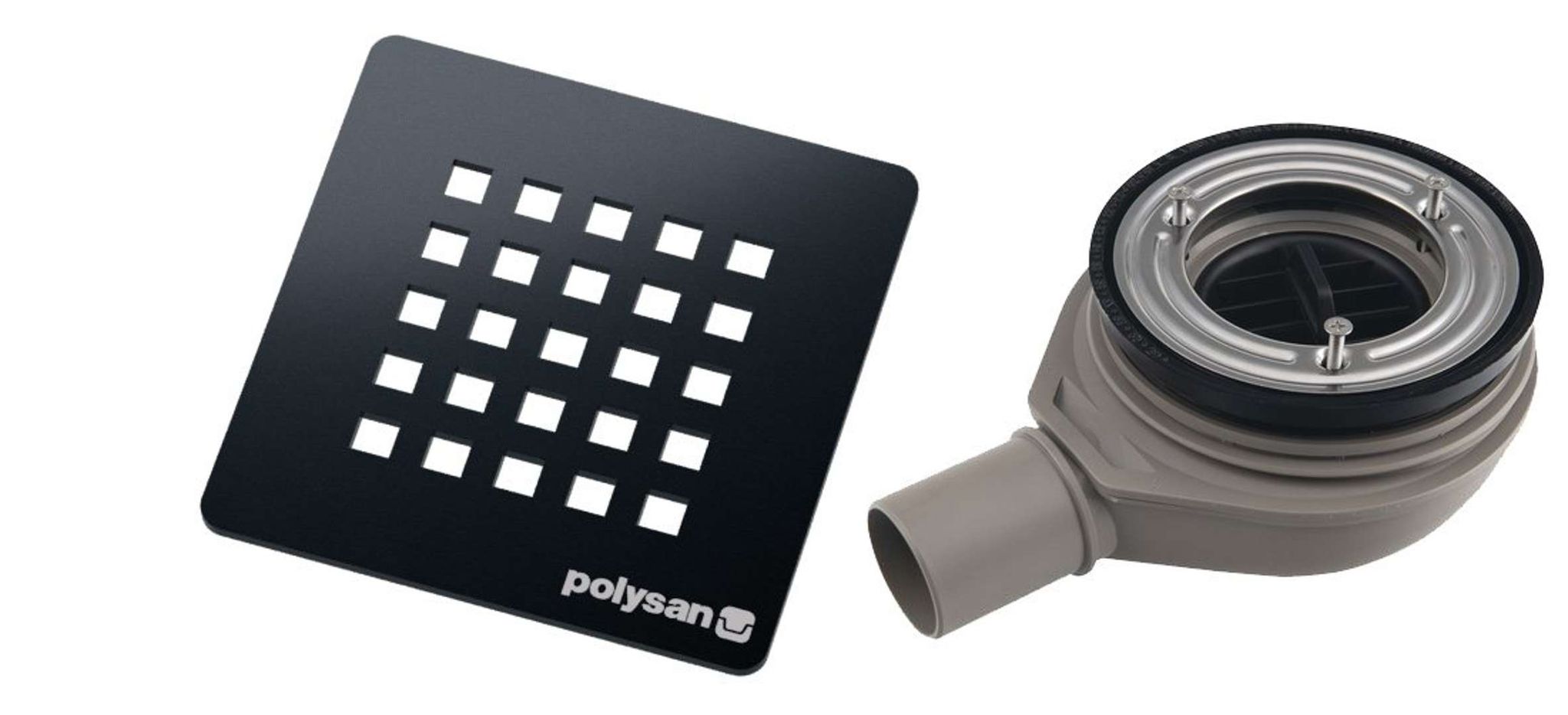 Polysan - Duschwannen-siphon Treneca, Durchmesser 90 Mm, Mit Abdeckung, Gun Metal 84999.60