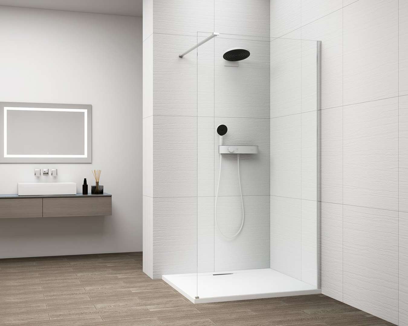Polysan Esca - Walk-in-duschwand 110 X 210 Cm, Antidrop, Klares Glas/chrom Es1011-01