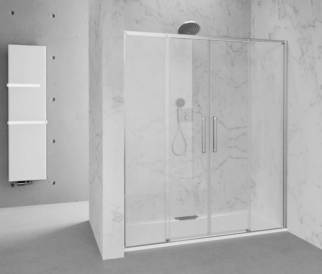 Polysan Altis - Duschtür 177–181 × 200 Cm, Antidrop, Klarglas/chrom Al4515c