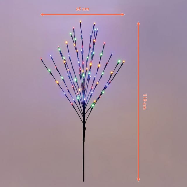 Spetebo LED-Lichterkette Lichterbaum 110 cm multicolor, 80-flammig, für Außen mit Dual Timer
