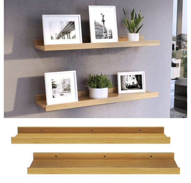 Vicco Bücherregal Linus, Naturholz, 60 x 4 cm 2er Set, 2-tlg.
