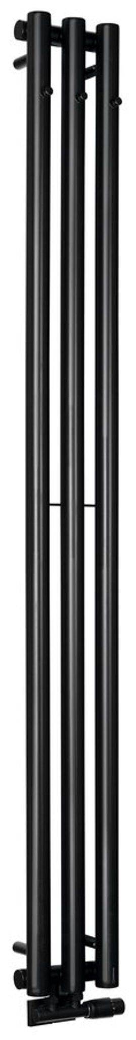 Sapho Pilon - Heizkörper 20 X 180 Cm, 3 Handtuchhaken, Mattschwarz Iz128t