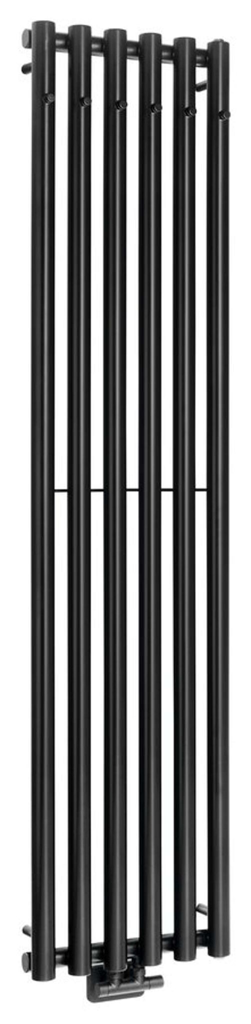 Sapho Pilon - Heizkörper 42 X 180 Cm, 6 Handtuchhaken, Matt Schwarz Iz132t