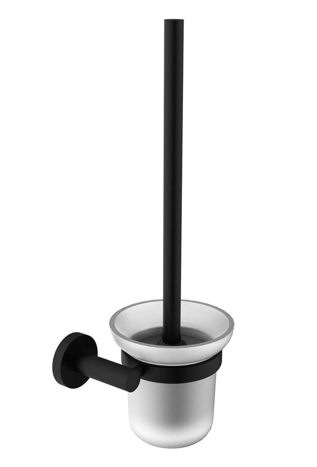 Sapho X-round - Hängende Toilettenbürste, Milchglas, Mattschwarz Xr323b