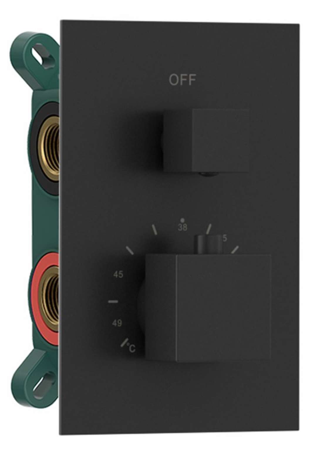 Sapho - Unterputz-thermostatarmatur, Einbaukörper, Für 2 Verbraucher, Schwarz Matt 1102-32b