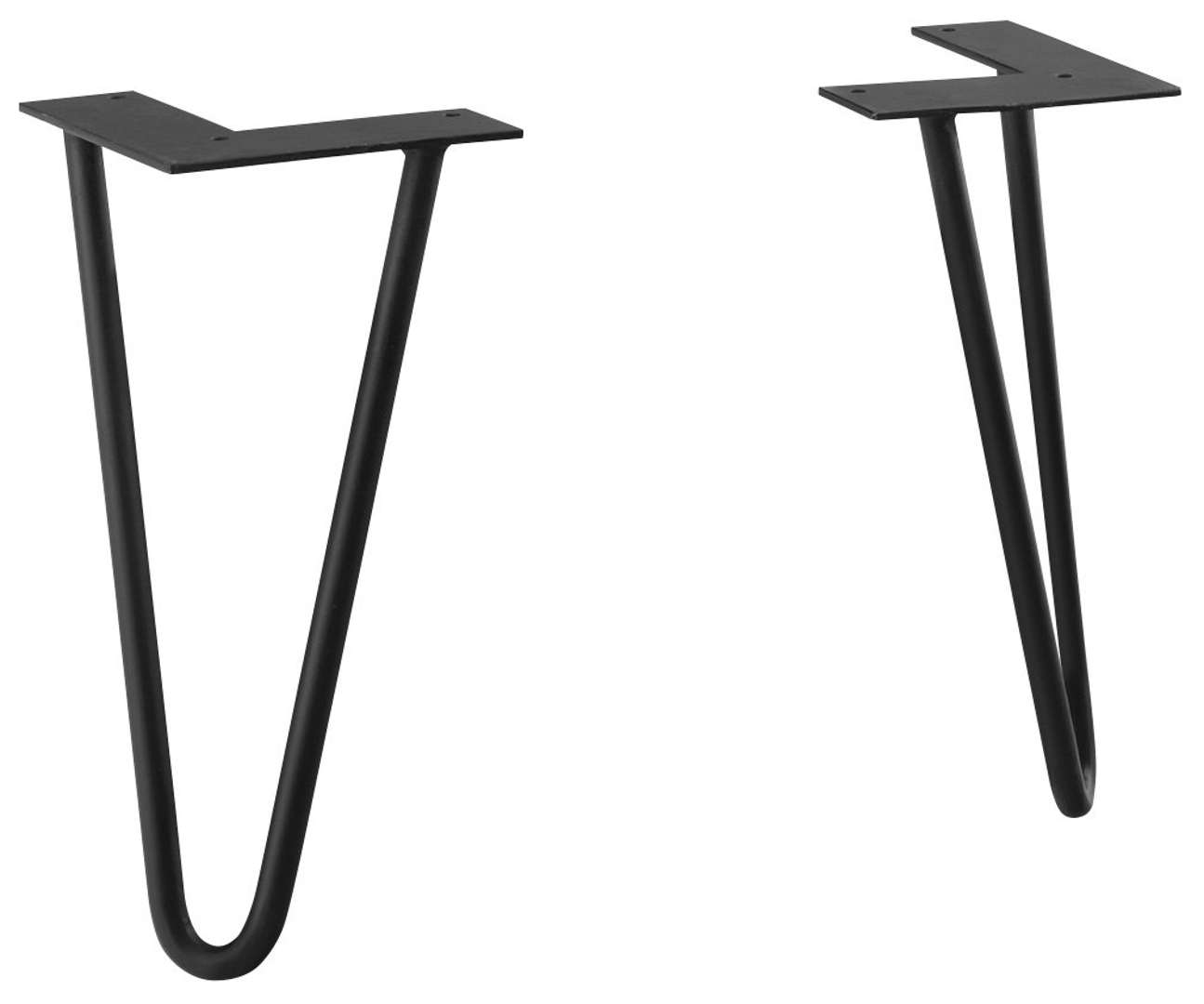 Sapho Odetta - Stützfüße, Höhe 265 Mm, Lackierter Stahl, Mattschwarz, 2 Stück 30314