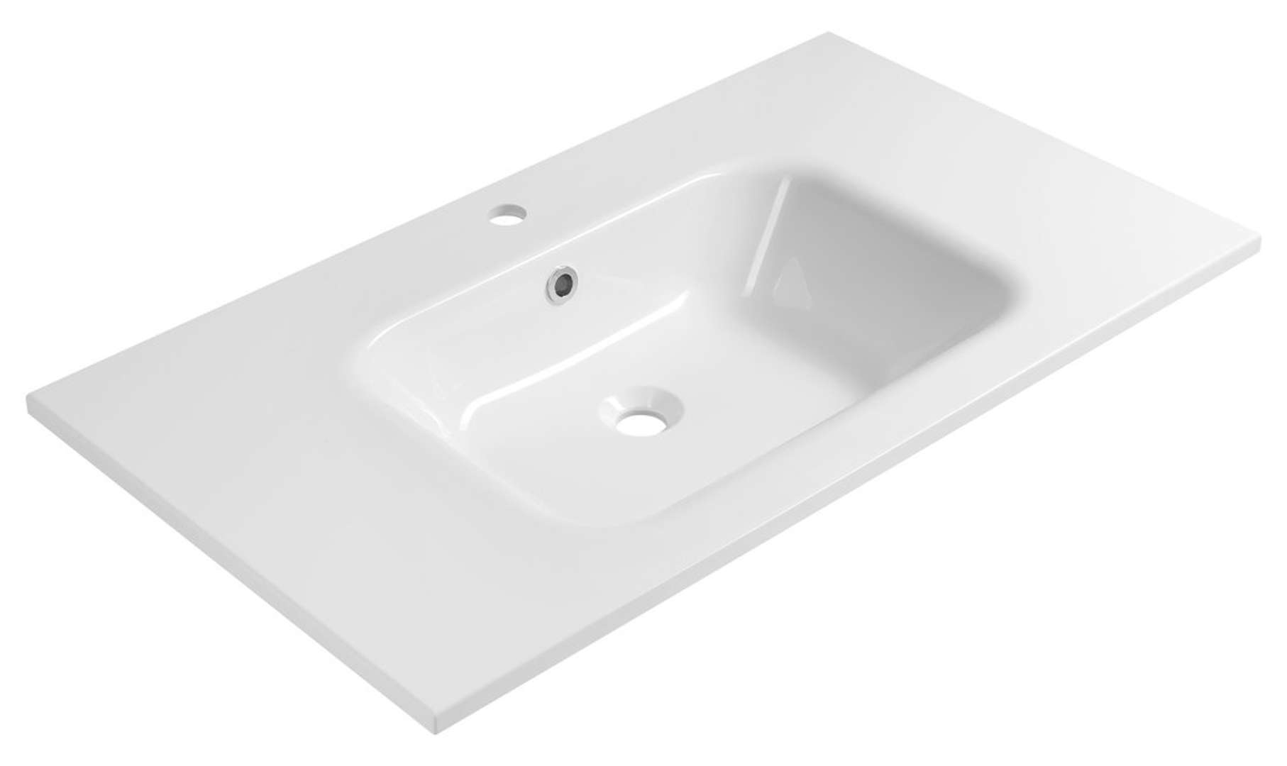 Sapho - Areca Waschbecken 91x52 Cm, Mit Überlauf, Hahnloch, Weiß Ac091