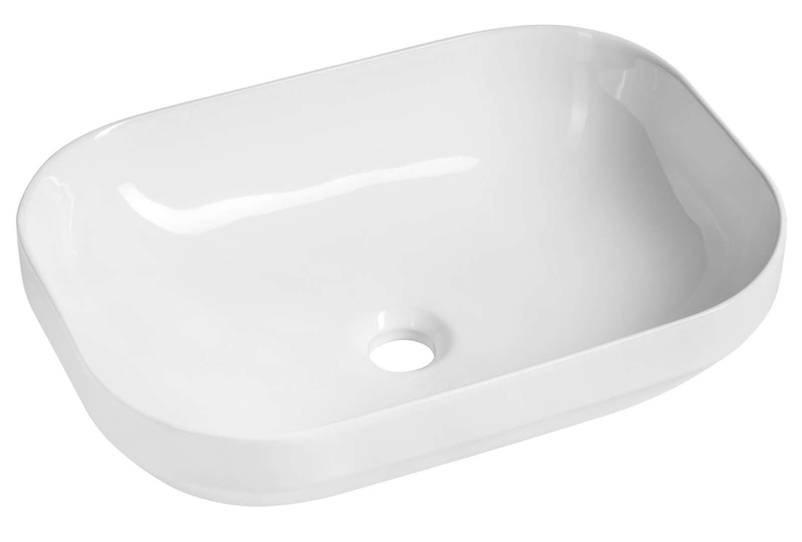 Sapho - Aufsatzwaschbecken Evora 51x37 Cm, Ohne Überlauf, Ohne Hahnloch, Weiß Ar429