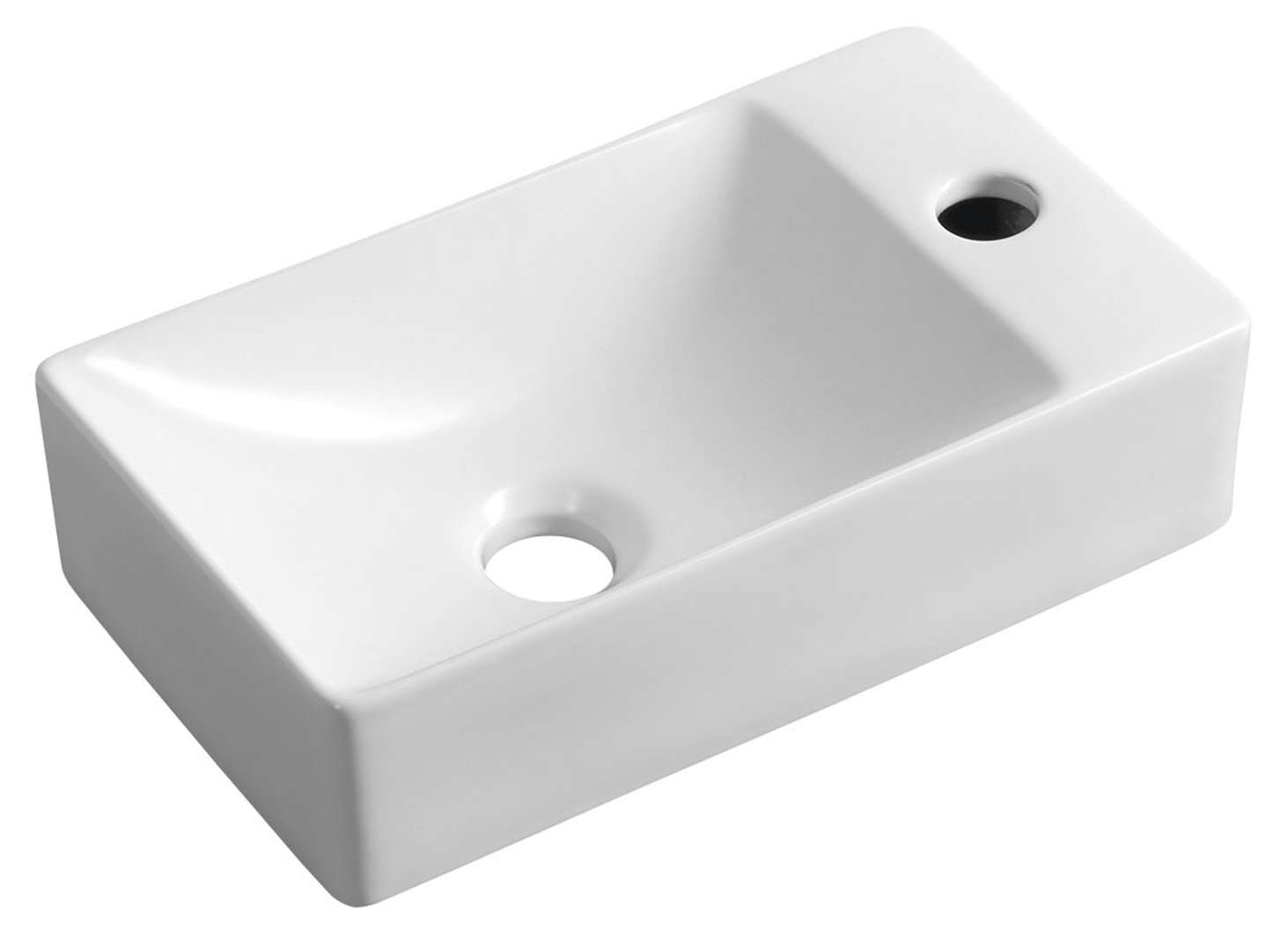 Sapho Small - Margitha Handwaschbecken 38x22 Cm, Ohne Überlauf, Mit Hahnloch, Weiß Mgt3822