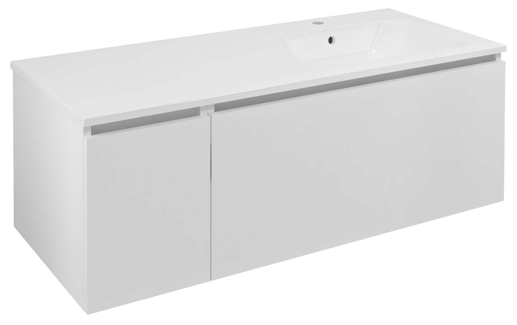 Sapho Lorea - Waschtischunterschrank 120 X 46 X 52 Cm, 1 Tür, 1 Schublade, Rechts, Mattweiß Le090-3131-r-01