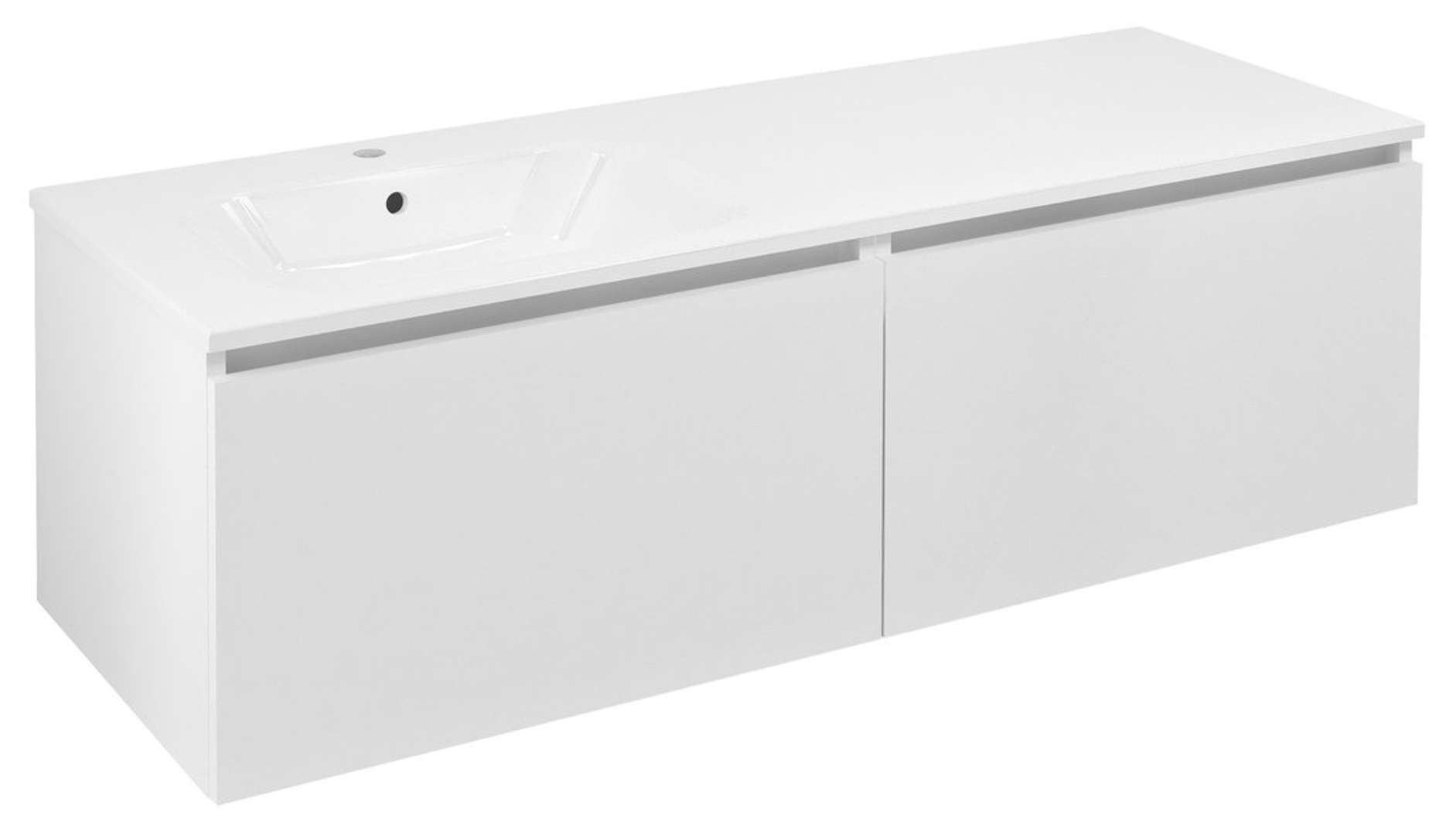 Sapho Lorea - Waschtischunterschrank 140x46x52 Cm, 2 Schubladen, Links, Mattweiß Le070-3131-l-04
