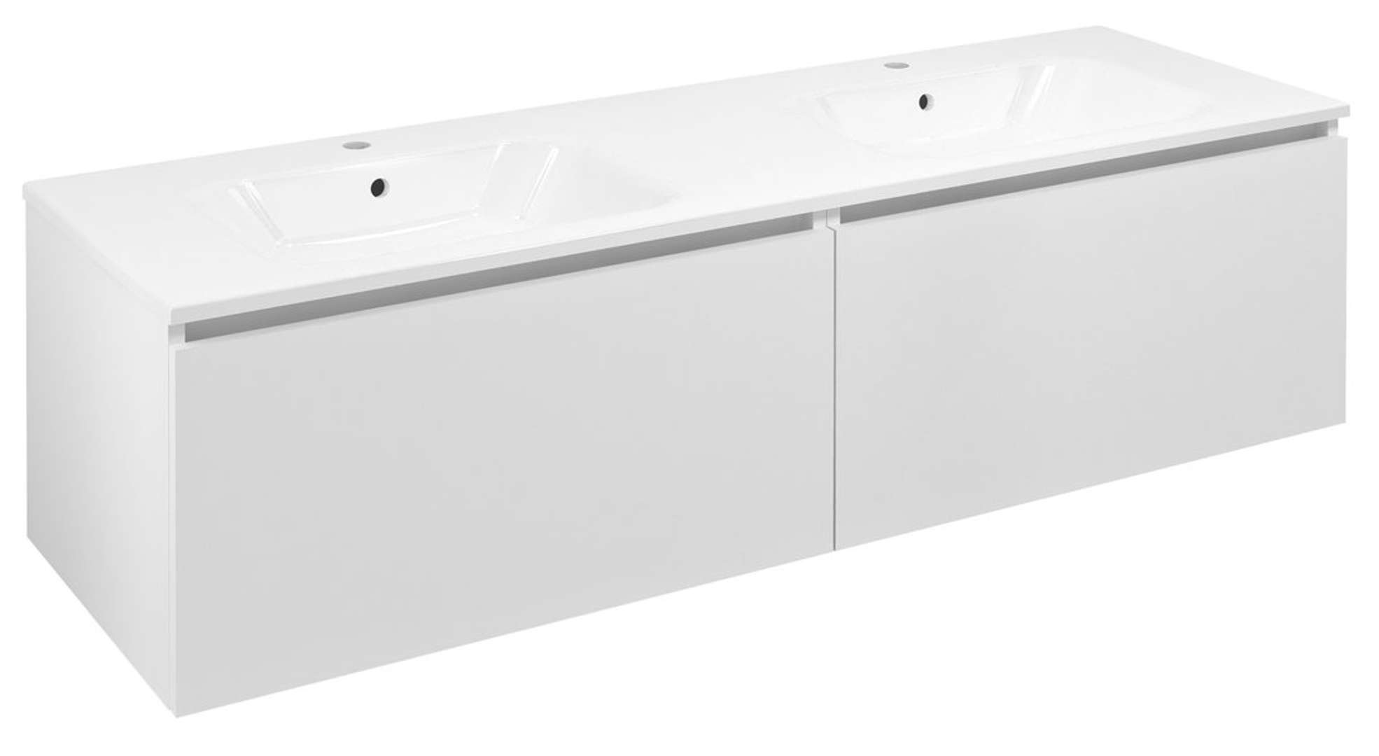 Sapho Lorea - Waschtischunterschrank 180x46x52 Cm, 2 Schubladen, Mattweiß Le090-3131-01