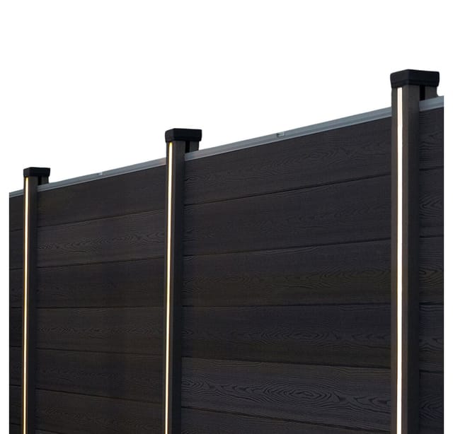 HOME DELUXE Zaunpfosten Nutleiste mit Solar LED Beleuchtung DINA DELUXE, (8-St), Kompatibel zu Sichtschutzzaun CALLADO