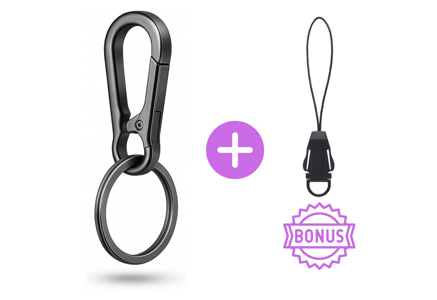 WEBBOMB Karabiner Schlüsselkarabiner robust 10 Schlüsselringe keychain Schlüsselanhänger Bild 4