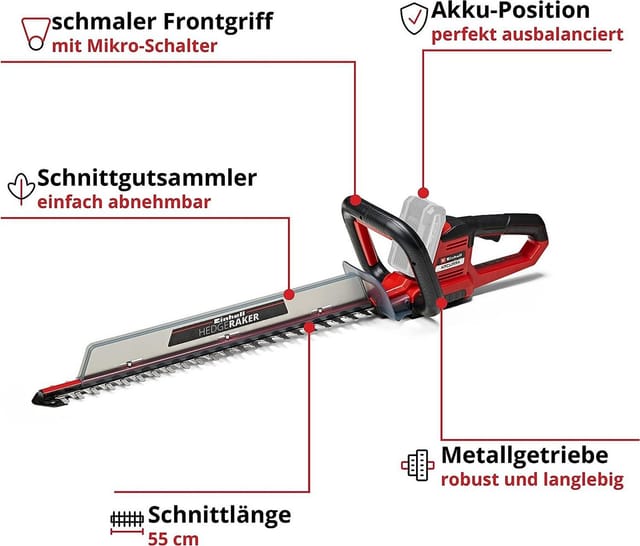 Einhell Akku-Heckenschere ARCURRA 18/55 mit Akku 2.5 Ah & Ladegerät 18V Power x-Change