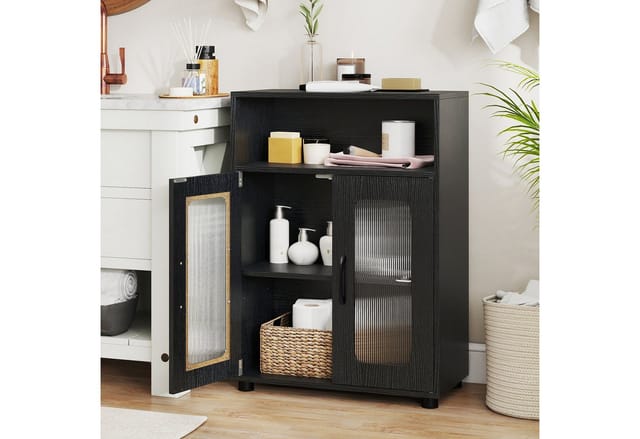 COSTWAY Badkommode, Badezimmerschrank mit Stauraum, Sideboard 60x30x83cm