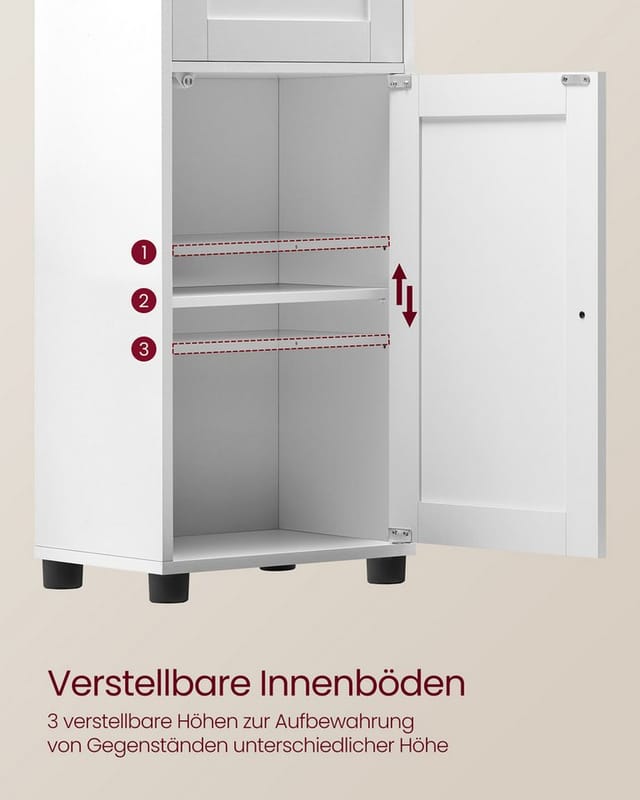 VASAGLE Badkommode Badezimmerschrank, Hochschrank