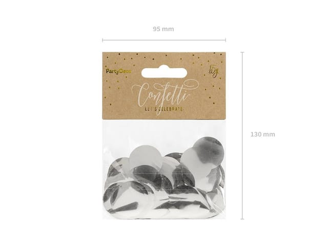 partydeco Streudeko, Konfetti Kreise 2,5cm 15g silber