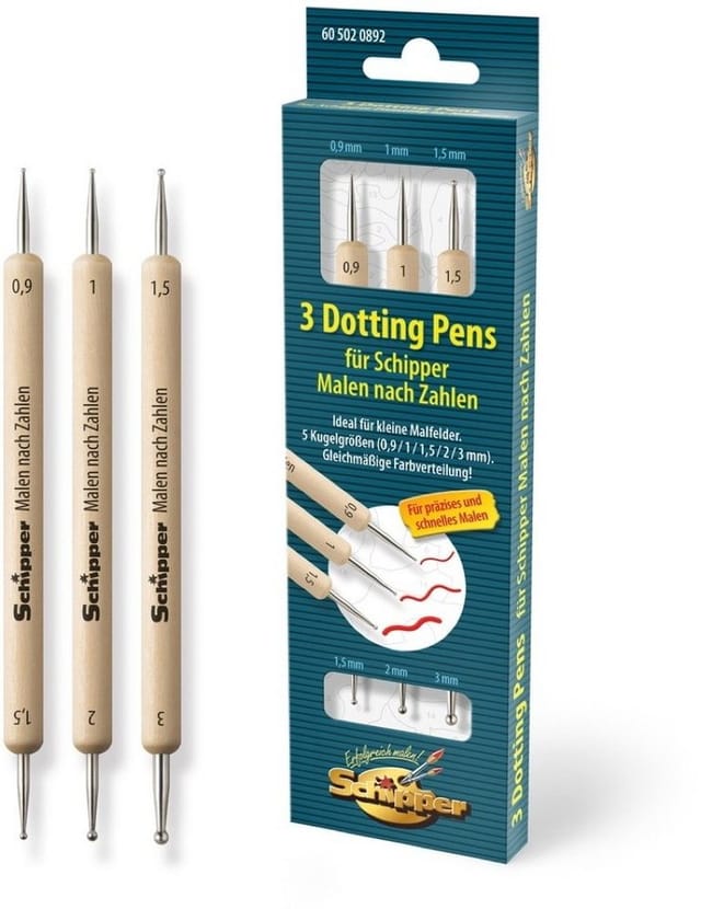 Schipper Malen nach Zahlen Malen nach Zahlen Zubehör 3 Dotting Pen´s doppelseitig 605020892