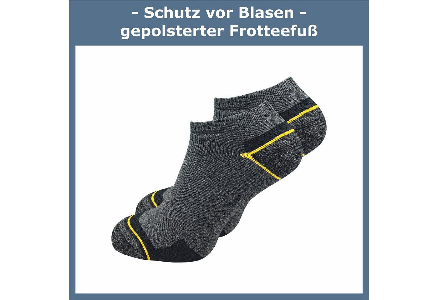 GAWILO Arbeitssocken - Sneaker - für Herren mit atmungsaktiver Baumwolle gegen Schweißfüße (6 Paar) Ideal für Sicherheitsschuhe oder Arbeitsschuhe - Arbeits Sneaker Bild 5