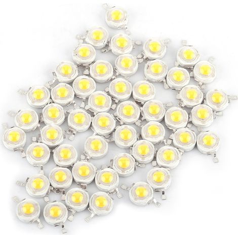 Konvolut Von 50 1-w-led-chips – Smd Cob – Superhell – Warmweiß – Diy-beleuchtung – Strahler