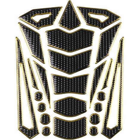 Motorrad Universal-benzintankaufkleber Schutztank Tampa Puffer Benzinversorgung Kraftstoffleitung Paut (schwarz Gold Rand).
