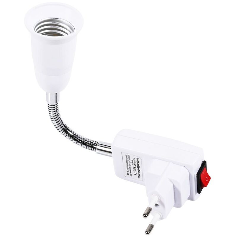 E27 Lampenfassung, E27-sockeladapterstecker Mit Schalter, Metall (eu-stecker), A
