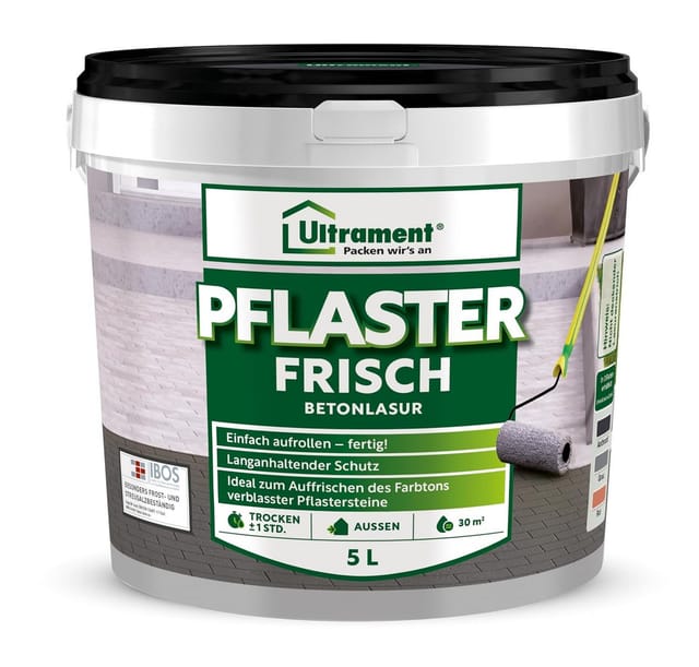 Ultrament Dickschichtlasur ULTRAMENT Pflaster Frisch, Betonlasur, Anthrazit, 5 Ltr