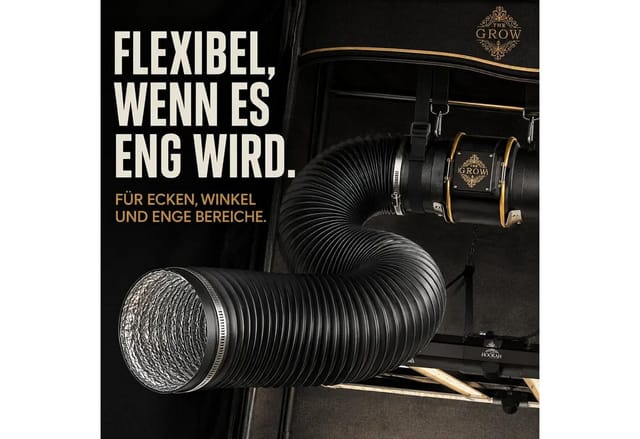 THE HOOKAH Gewächshaus Growbox Grow Ø150mm 2m Flex-LüftungsSchlauch PVC Abluftschlauch