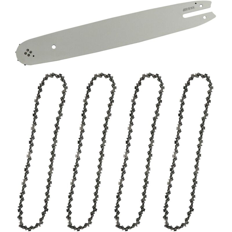 Aimoonsa – 35 Cm Führungsschiene Mit 4 Kettensägenketten – 3/8" Teilung – 1,3 Mm Treibgliedstärke – Hervorragende Schnittleistung