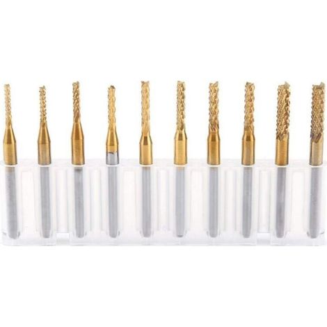 10 Stück Schaftfräser 1,5 Mm–3,175 Mm Titan-wolframkarbid-bohrer Schneidwerkzeuge