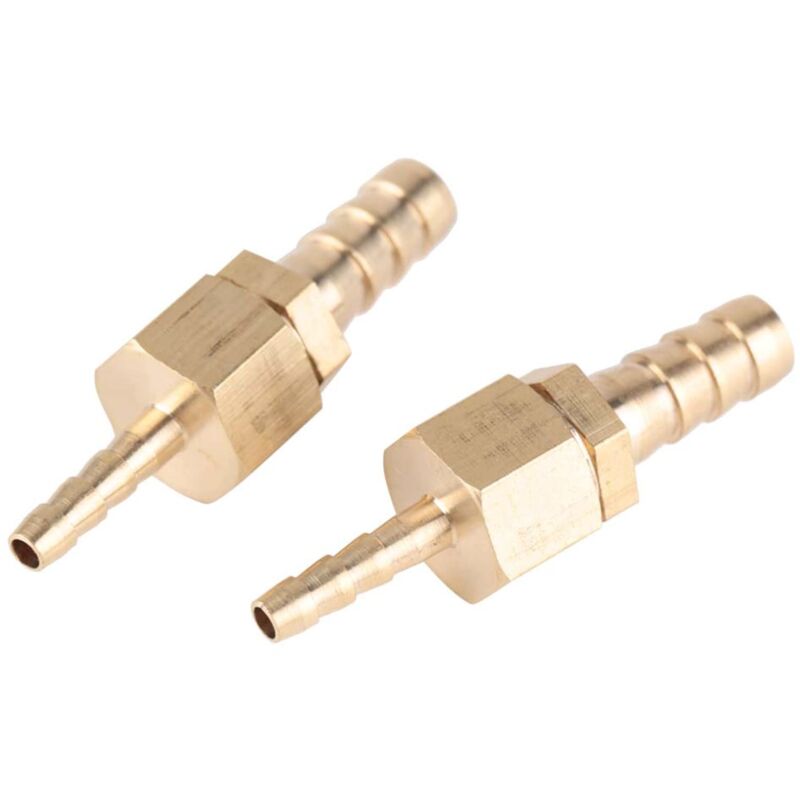 Zoternen 2er-pack Schnellkupplungs-schlauchverschraubungen Aus Messing Für Kraftstoffschläuche, Reduzierstück Für Schlauchboote (4-8 Mm)