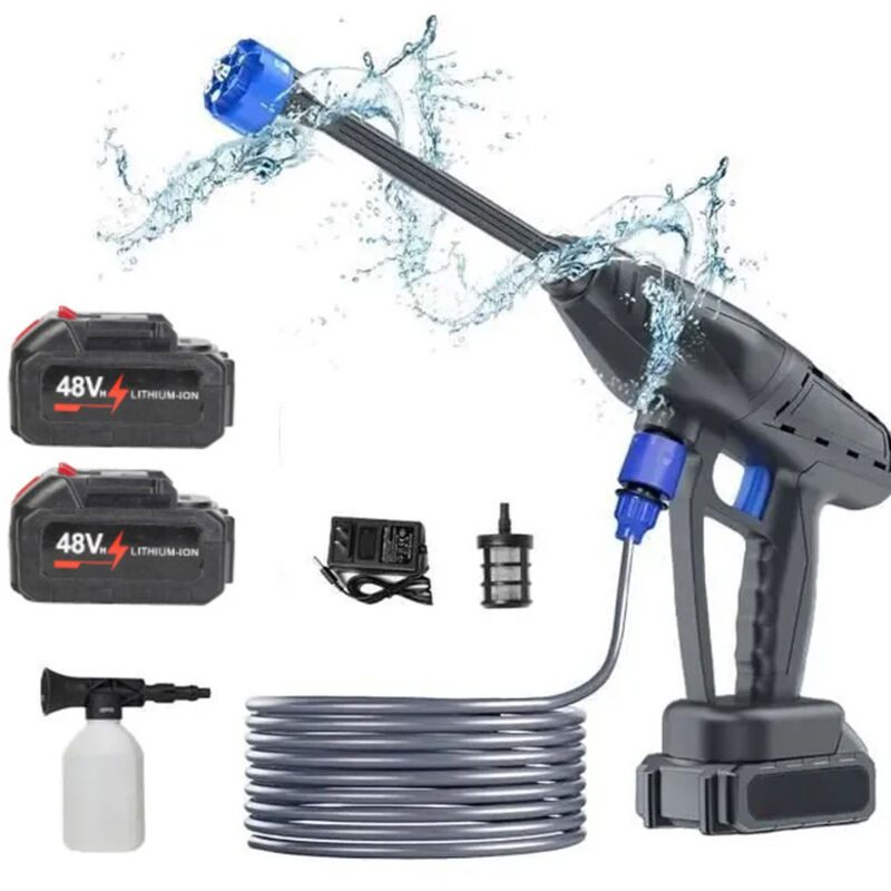 Aimoonsa – 24v Akku-hochdruckreiniger – 300w – 26 Bar – 3,5 L/min Fördermenge – 5 M Schlauch – 2 X 6000mah Akkus Im Lieferumfang Enthalten