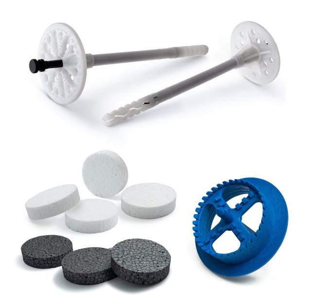 STRÜBER Schrauben- und Dübel-Set WDVS SET (Dämmstoffdübel mit Kunststoffnagel + Rondelle + Fräser)