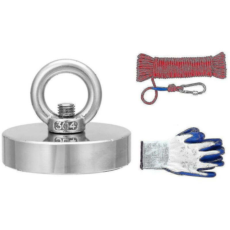 Neodym-magnet Mit 35 Bis 600 Kg Haftkraft Für Die Schatzsuche – Inklusive 20 M Seil Und Handschuhen – Maximale Haftkraft Für Magnetangeln