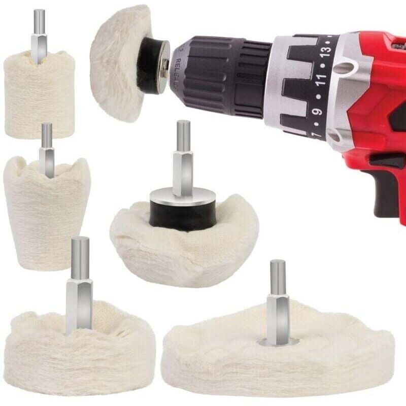 Aimoonsa 6-teiliges Polierset Für Bohrmaschinen – Polierscheiben Für Metall, Aluminium, Edelstahl, Chrom, Glas Und Heimwerkerprojekte – 6 Stück